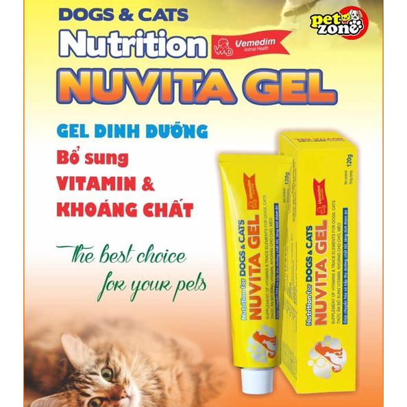 Nuvita Gel dinh dưỡng bổ sung Vitamin và khoáng chất dành cho chó và mèo, tăng thèm ăn