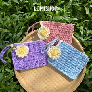 Bóp ví len móc mini đựng son, thẻ Lomishop - Ví đựng thẻ.