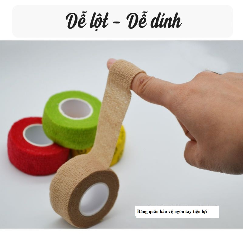 Băng quấn bảo vệ ngón tay khi viết bài, chơi thể thao vải co giãn 4.6m tiện lợi thoải mái nhiều màu cute