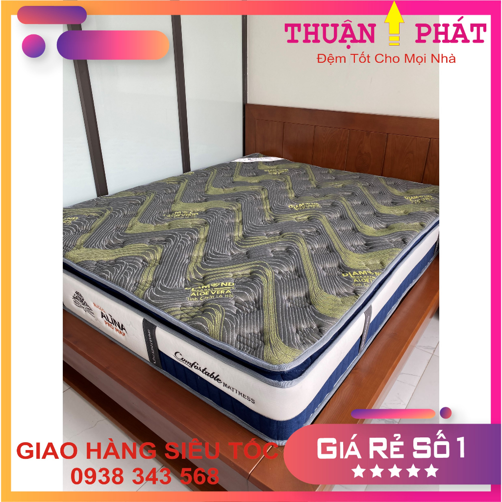 Đệm lò xo Kim Cương ALOE VERA PRO MAX - Chuẩn khách sạn 5 sao