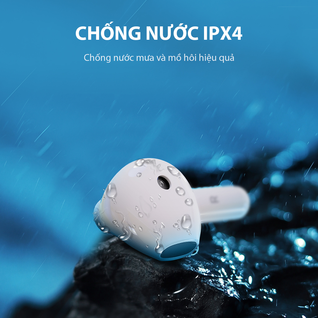 Tai Nghe Bluetooth 5.3 ROBOT Airbuds T60 Semi In Ear Playtime 36H, Chống Nước IPX4