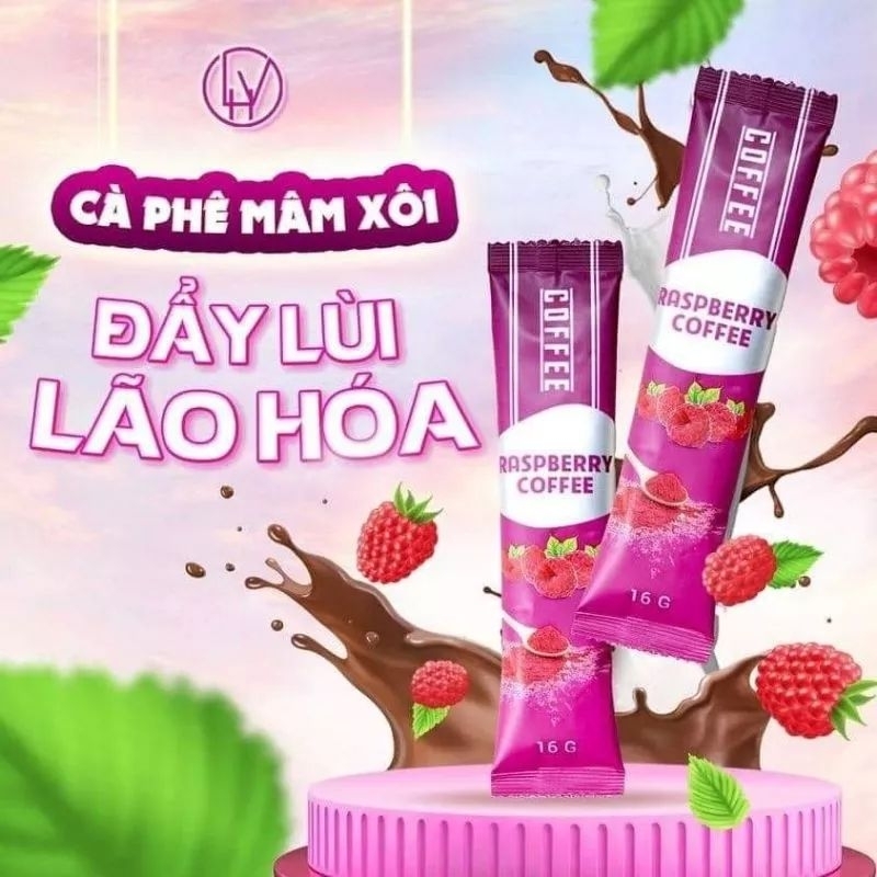 3h tặng máy xông hơi RASPBERRY COFFEE - CÀ PHÊ MÂM XÔI hộp 15 gói