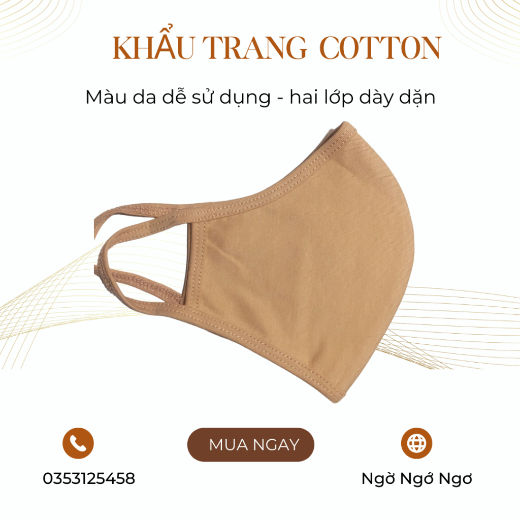 KHẨU TRANG VẢI ĐEN TRƠN COTTON 100%