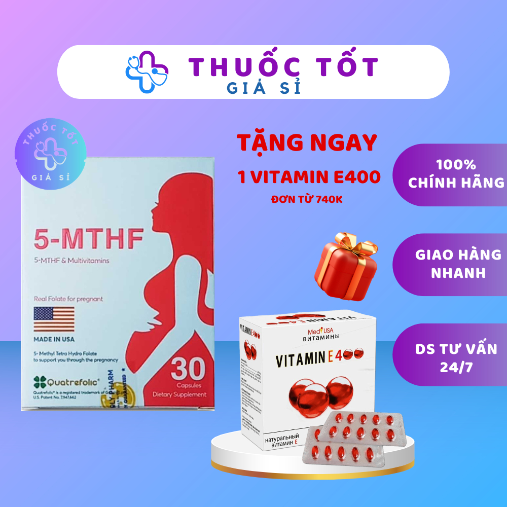 5-MTHF hộp 30 viên, bổ sung acid folic, 5mthf,sắt, canxi, và các vitamin cho bà bầu, tăng thụ thai, ngừa dị tật thai nhi