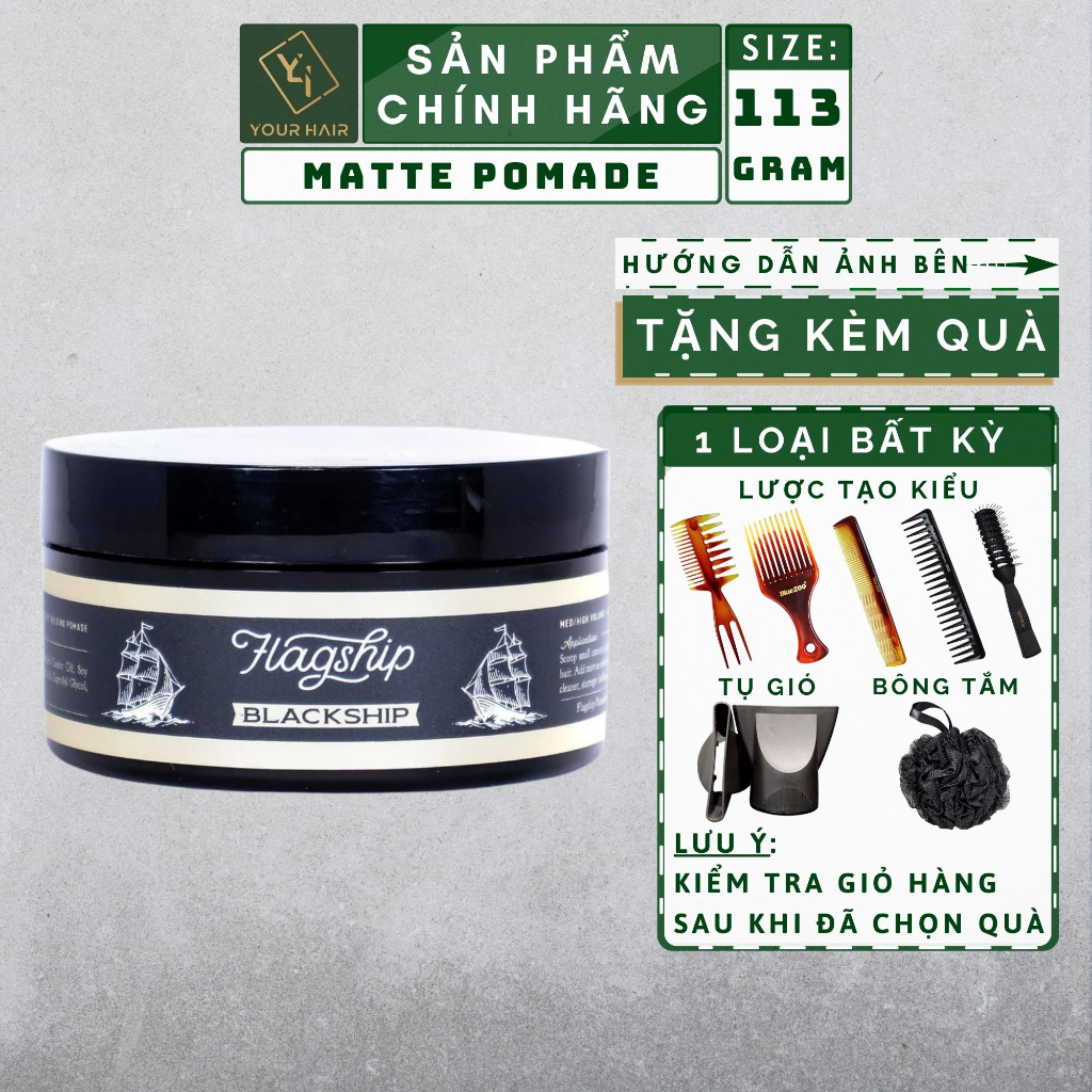 Sáp tạo kiểu Flagship Black Ship Water Based Pomade 113g
