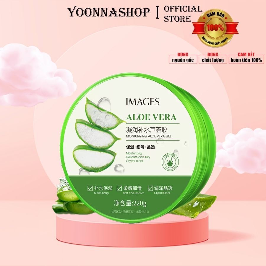 Gel Lô Hội Aloe Vera Gel 220g/300g, Dưỡng Ẩm, Kiểm Soát Dầu, Trẻ Hóa Làn Da, Mờ Vết thâm, Da Trắng Căng Mướt