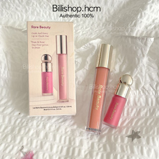 Set son dưỡng bóng và má hồng Rare Beauty Fresh and Dewy Lip & Cheek Duo