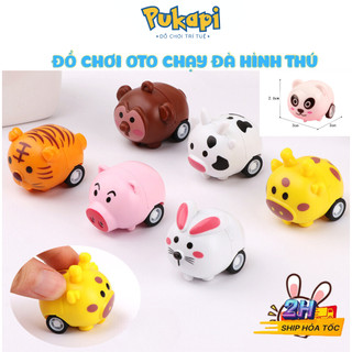 Đồ chơi con vật mini chạy đà thú chạy cót mini thú nhựa mini cho bé đồ chơi con vật chạy đà pukapi