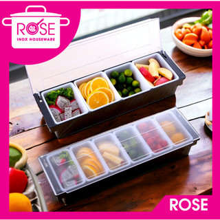 Khay đựng topping, đựng thạch nhựa cao cấp 4-5-6 ngăn chứa - khay đựng topping, trái cây, hạt có nắp tiện lợi