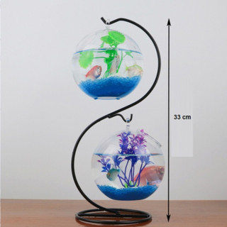 Bể cá mini treo để bàn chữ S