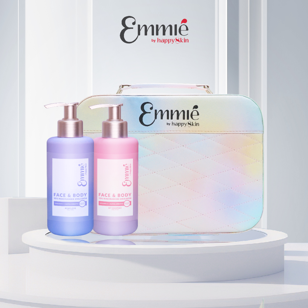 Kem Dưỡng Trắng Da Chứa Face & Body 10% Niacinamide 230g + Makeup Case Emmié by Happy Skin