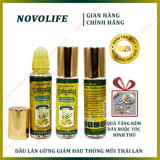 Dầu lăn thảo dược gừng thái lan yellow oil green herb 8ml