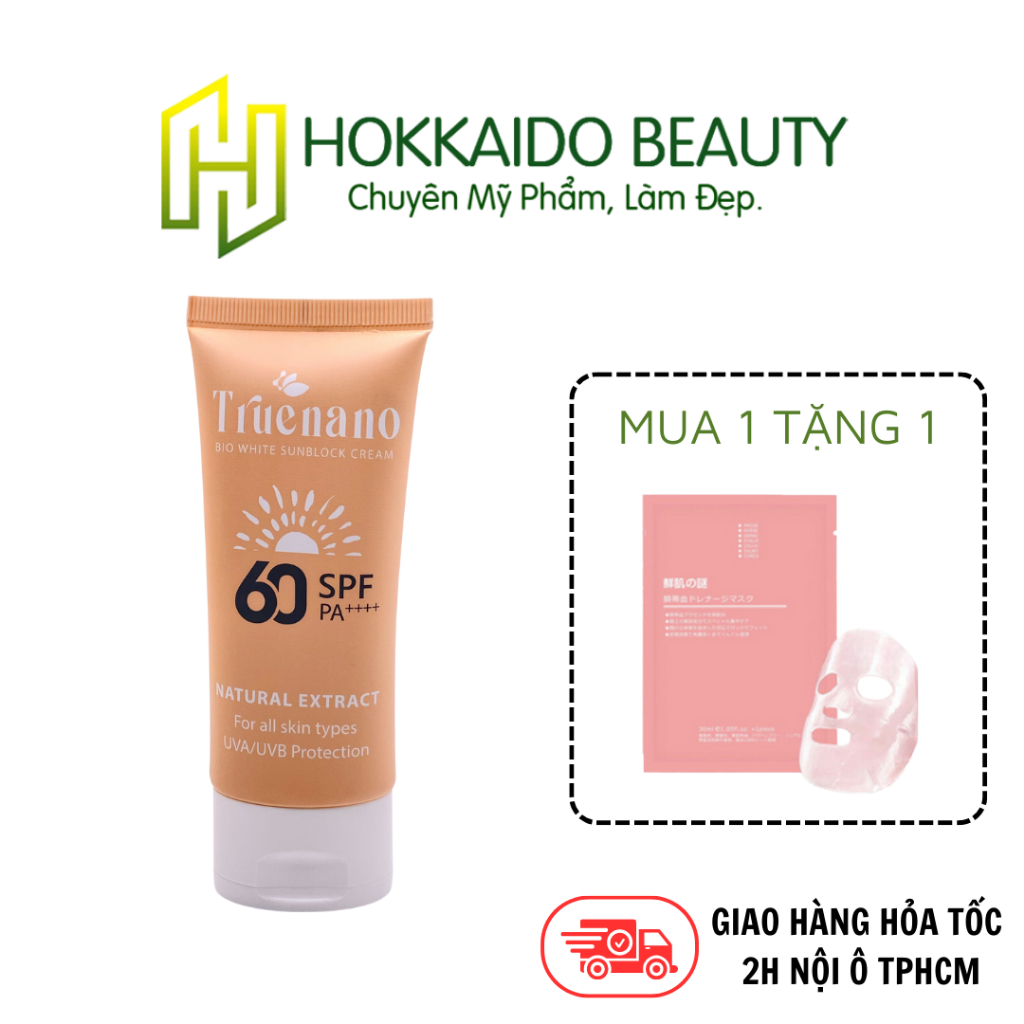 KEM CHỐNG NẮNG ĐA SINH HỌC MAKEUP BB - TRUENANO BIO WHITE SUNBLOCK CREAM ( SPF 60/ PA++) tuýp 50ml❤️