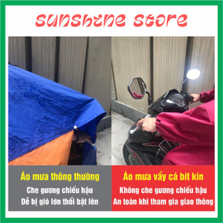 Áo Mưa Bít Không Xẻ Tà Vải Dù Da Cá Cao Cấp, Có 3 size lựa chọn và 9 màu