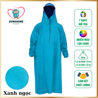 Áo Mưa Bít Không Xẻ Tà Vải Dù Da Cá Cao Cấp, Có 3 size lựa chọn và 9 màu