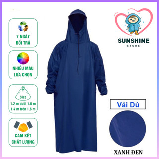 Áo Mưa Không Xẻ Tà Vải Dù Chống Thấm Cao Cấp