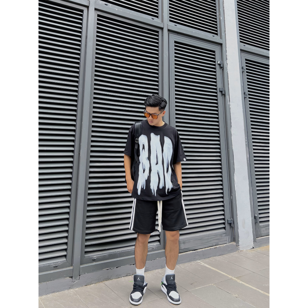 Áo thun nam The Xide áo phông nam nữ unisex in chữ BAD form rộng chất cotton 2 chiều định lượng 250gr co giãn