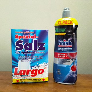 Combo Nước Làm Bóng Bát Finish 750ml  + Muối Largo Đức 1,2kg + Tặng viên Finish