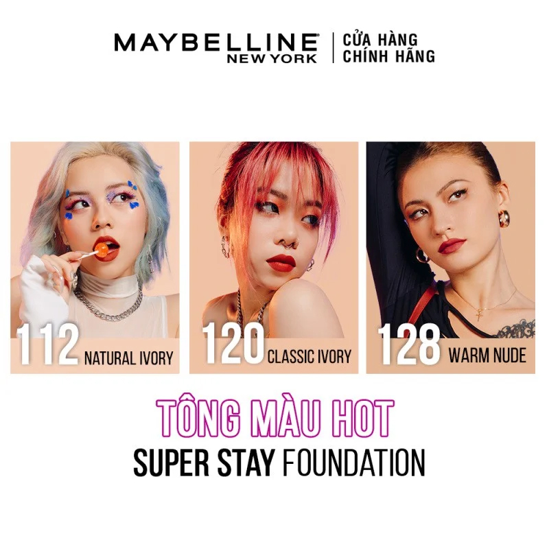 Kem Nền Che Phủ Hoàn Hảo, Bền Màu, Lâu Trôi 24h Maybelline Super Stay 24H Full Coverage Foundation 30ml