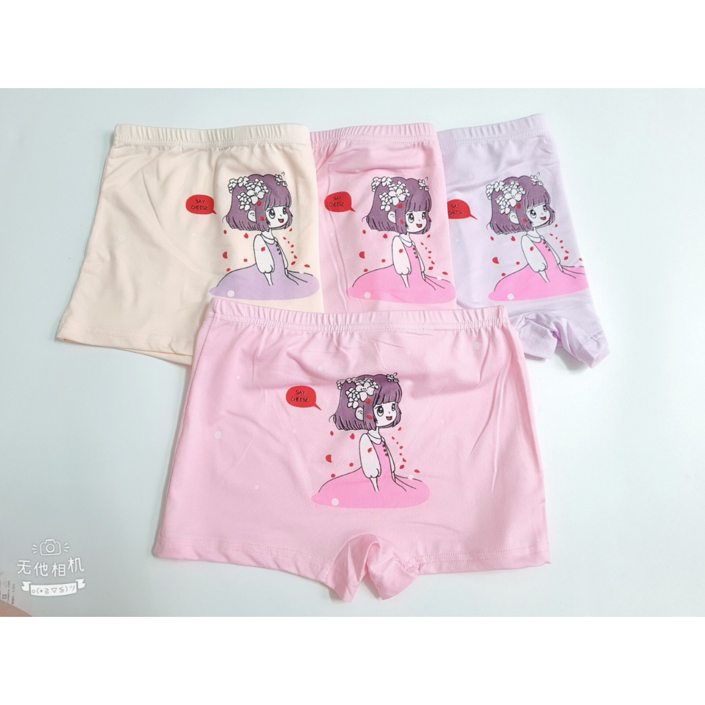Set 5 quần chip đùi cho bé gái, quần lót bé gái chất liệu cotton mềm mịn,in hình dễ thương cho bé từ 10-26kg