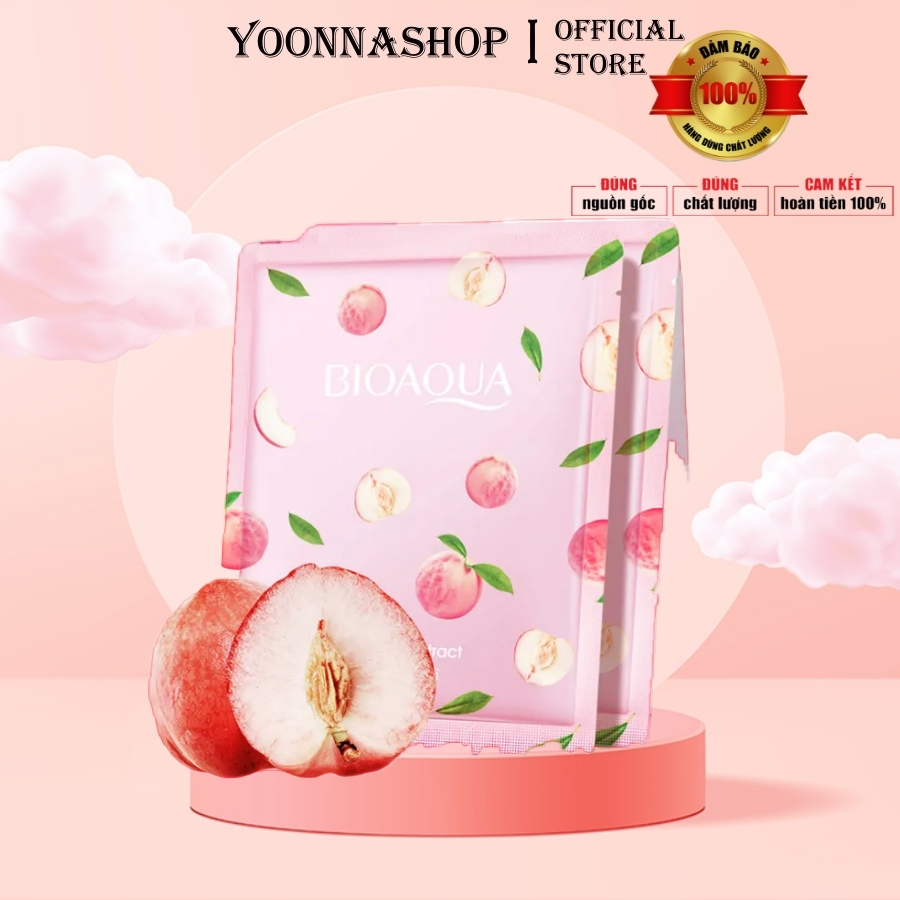 Mặt nạ trái cây Bioaqua Trái Đào Peach giúp dưỡng ẩm, làm trắng, chăm sóc da chuyên sâu 25ml A198 TRÁI ĐÀO