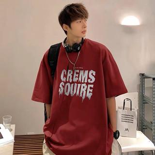 Áo Thun Nam Tay Lỡ Đỏ Đô In Chữ Bạc LOCAL BRAND NHÀ KEN