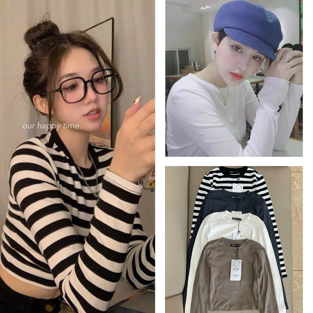 Áo zip trơn dài tay cổ tròn dáng ôm chất len zip giấy mỏng mát nhẹ nhàng trời thu Hari GenZ 54 P5K4