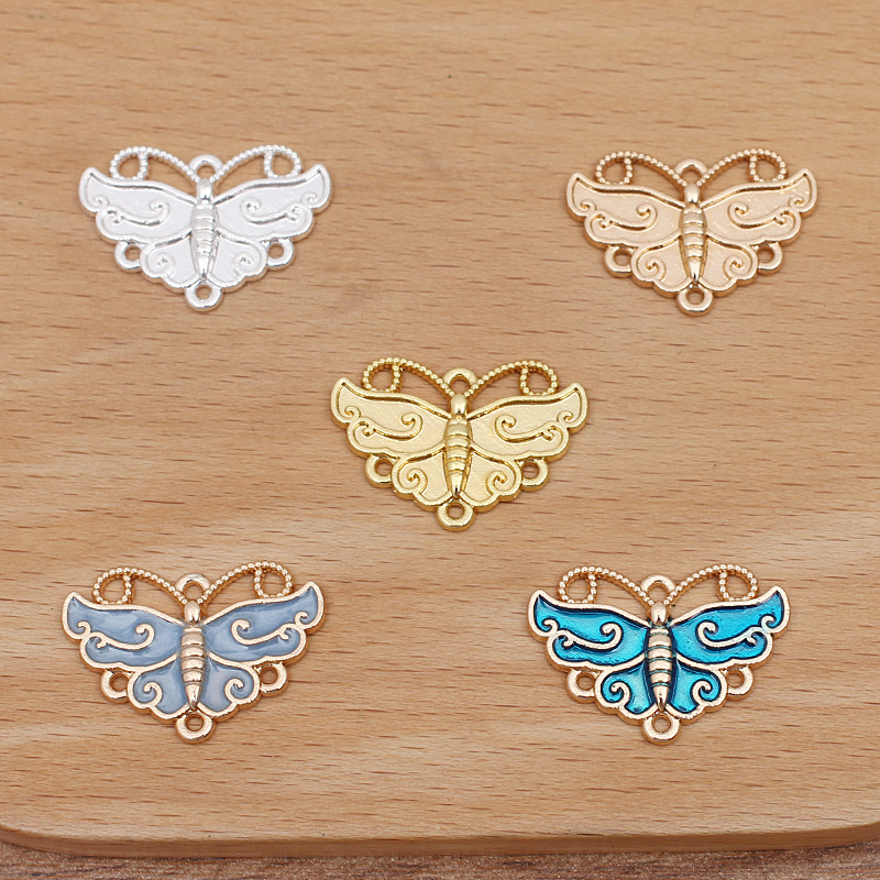 Phiến đúc hoạt tiết charm bướm dạng treo nguyên liệu làm trâm cài áo làm trang sức cổ trang cosplay cổ phục có màu KC
