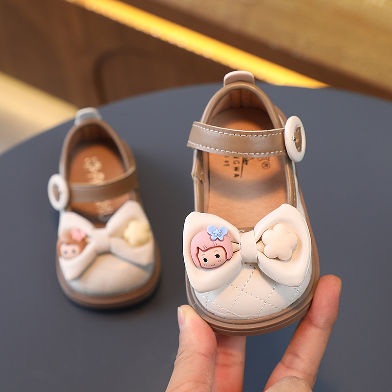 Giày Tập Đi Búp Bê Cho Bé Gái Từ 0-4 Tuổi Gắn Nơ Phong Cách Thời Trang Đế Êm