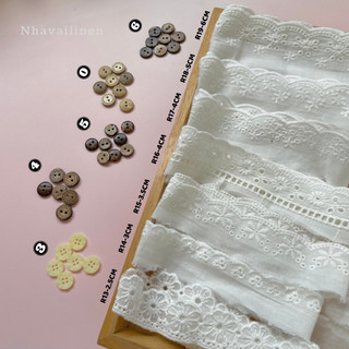 Ren thô boi màu trắng trang trí viền, mẫu mã vintage phụ kiện bờm tóc phụ liệu may mặc