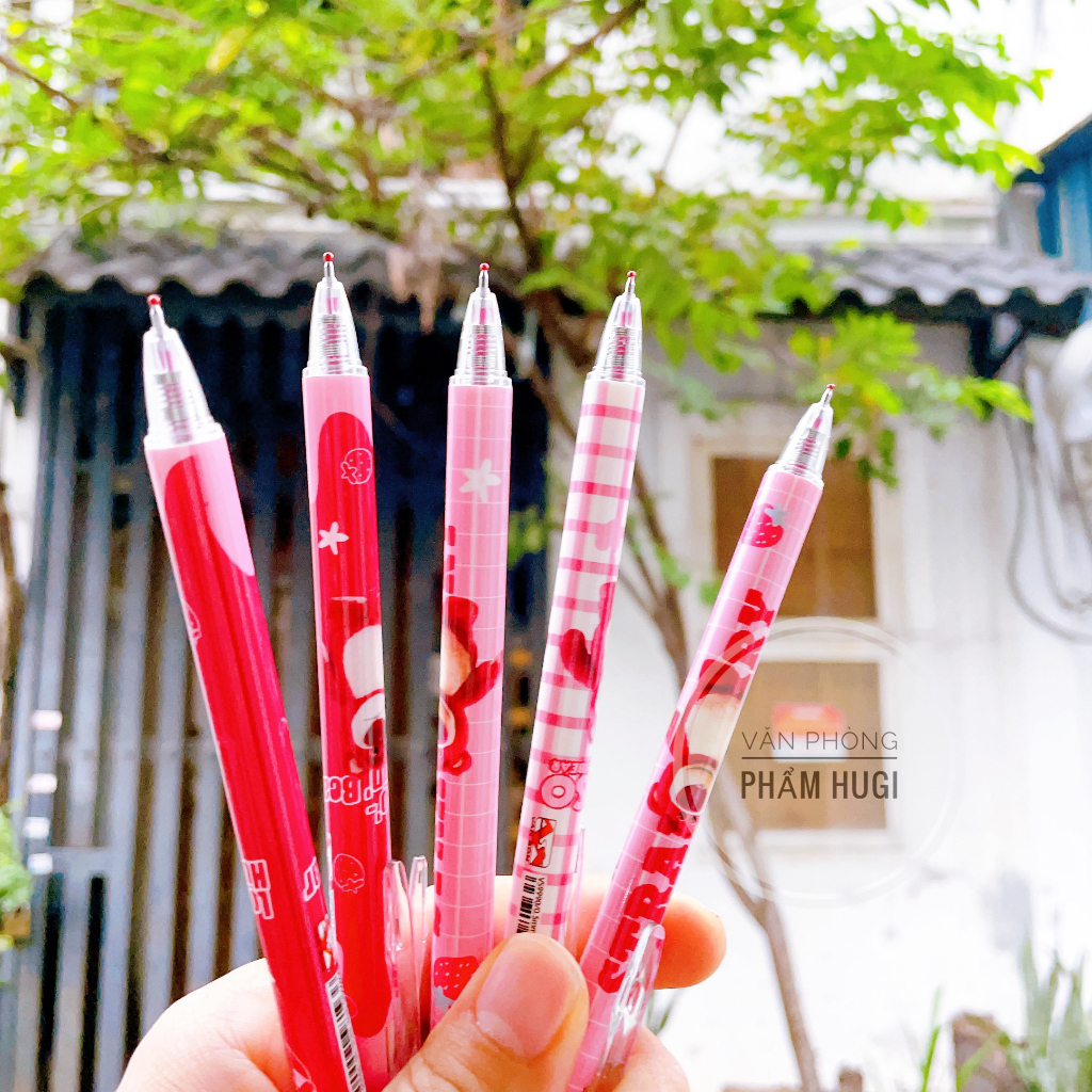 Lon 12 cây bút gel Bấm Tẩy Xóa được nhiều mẫu dễ thương