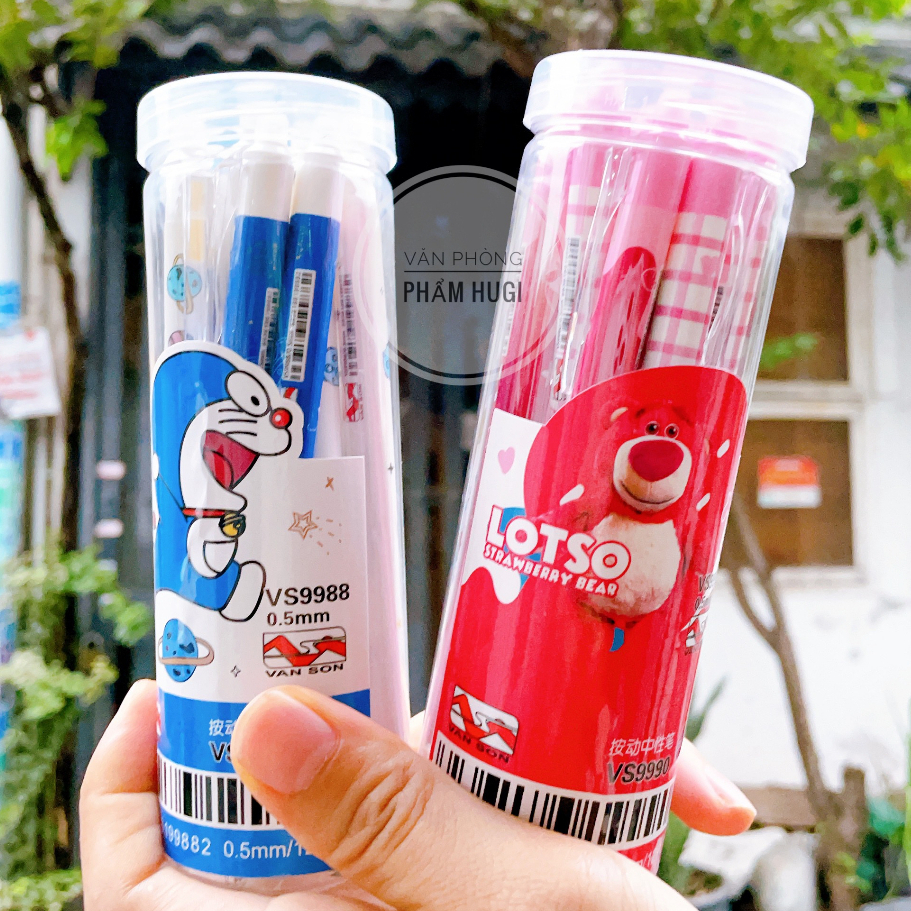 Lon 12 cây bút gel Bấm Tẩy Xóa được nhiều mẫu dễ thương