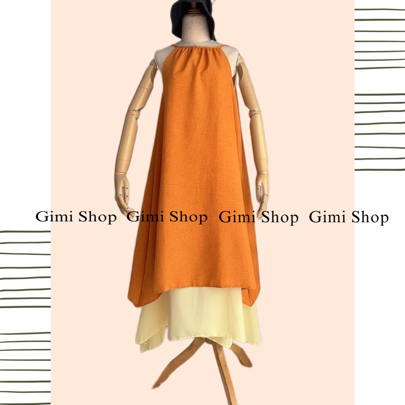 💕ĐẦM CỔ YẾM VÁY YẾM 2 TÂNG PHỐI MÀU DÁNG SUÔNG MAXI KT💕GIMI (Kèm ảnh thật) | BigBuy360 - bigbuy360.vn