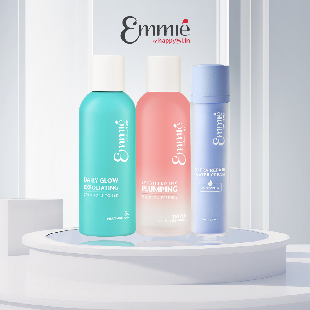 Combo Toner 5% 230ml + Nước Thần Sáng Da Căng Mọng 230ml + Kem B5 Emmié by HappySkin