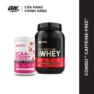 Bộ Đôi Optimum Nutrition Caffeine-Free - Bột Protein Gold Standard 100% Whey 2lb và BCAA Boost 390g