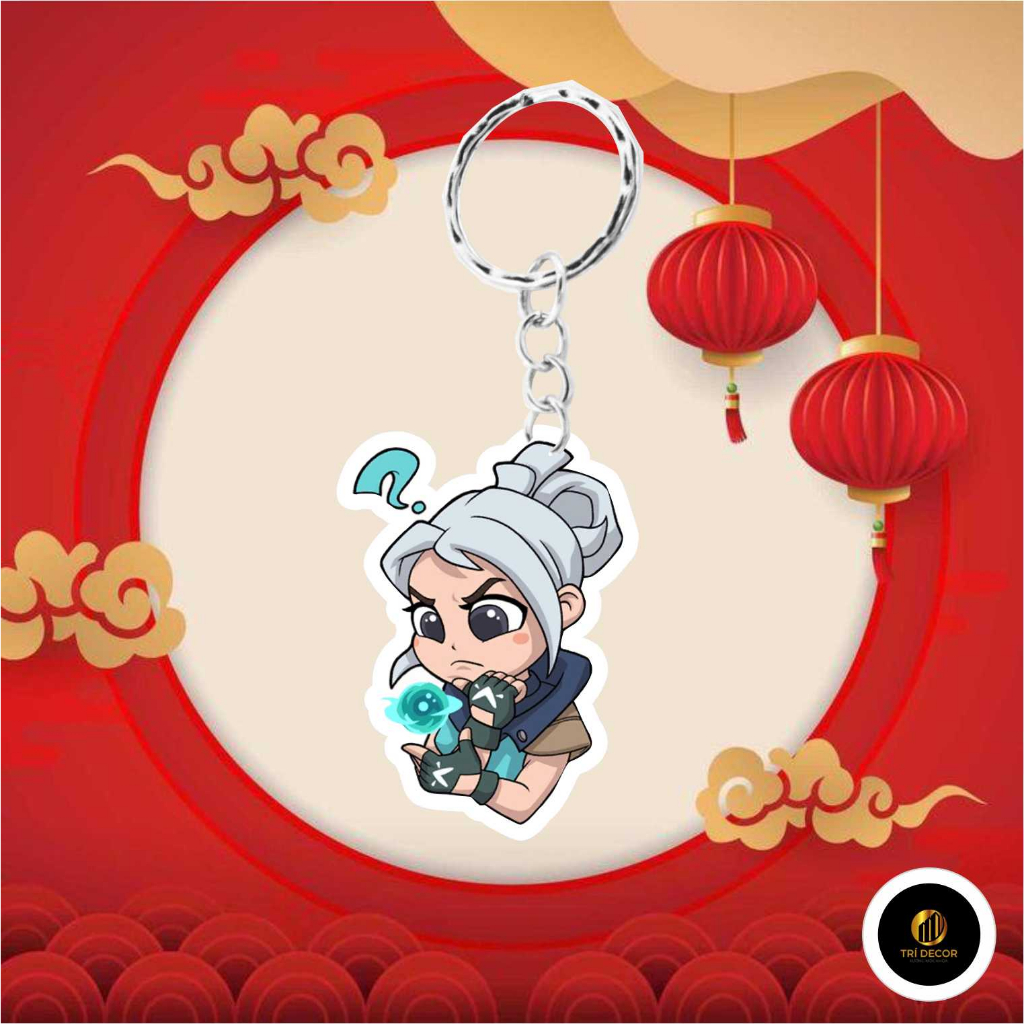 Móc khoá chibi VALORANT- Mèo Omen nhảy - Trí decor shop