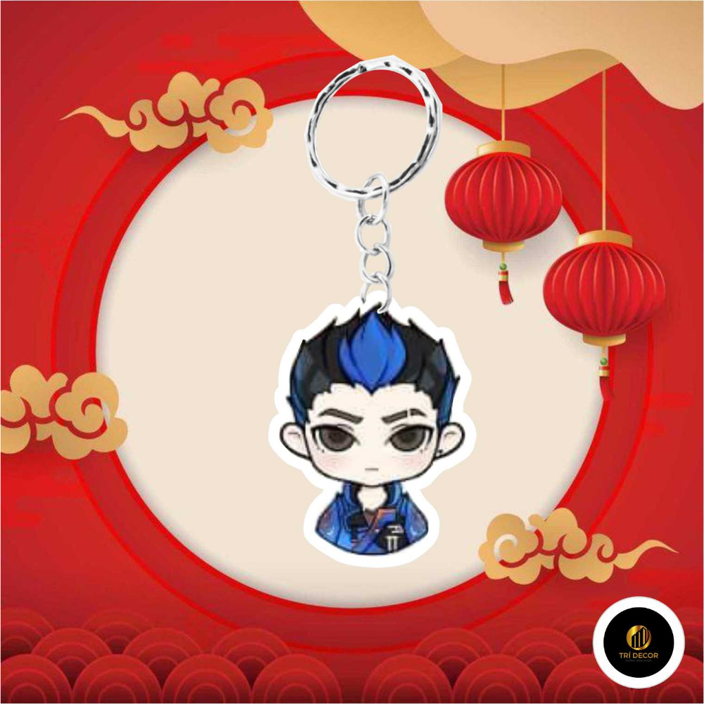 Móc khoá chibi VALORANT- Mèo Omen nhảy - Trí decor shop