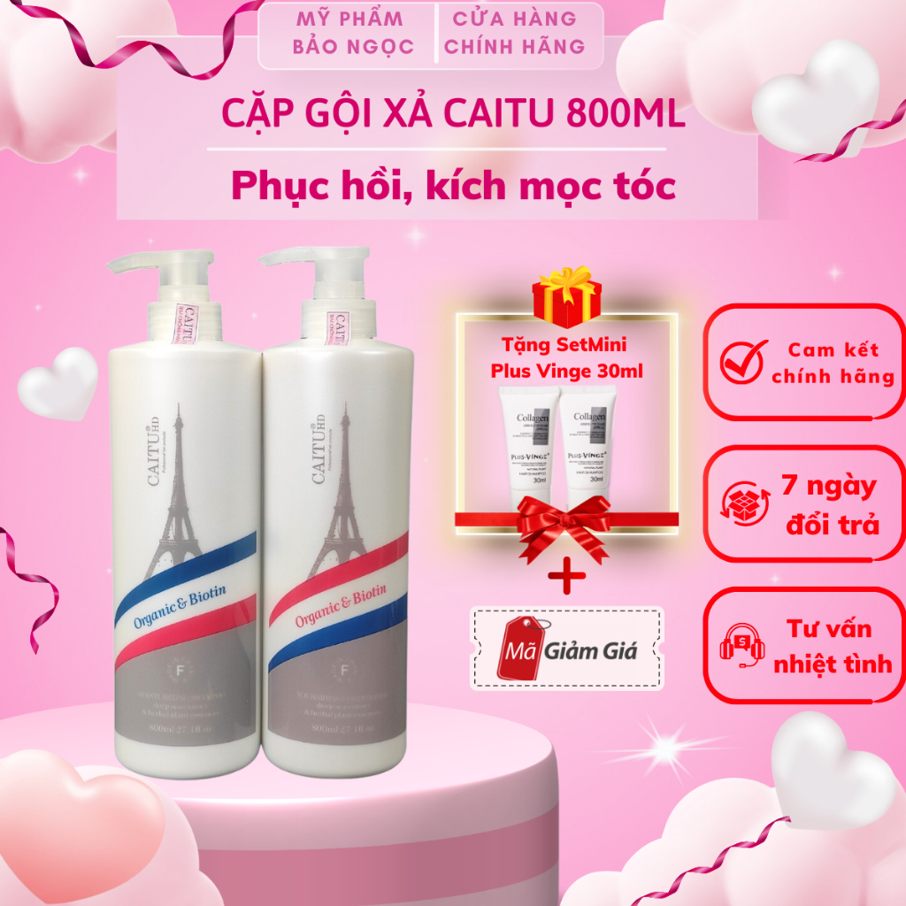 Dầu Gội Xả CAITU 800ml Giúp mọc tóc phục hồi tóc hư tổn Lưu Hương Lâu CHÍNH HÃNG