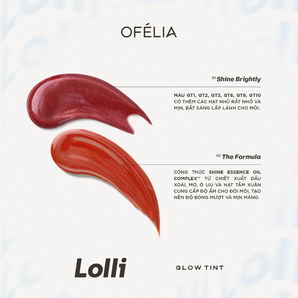 Combo 2 Son Tint Bóng OFÉLIA Lolli Glow Tint (2x3.9g)