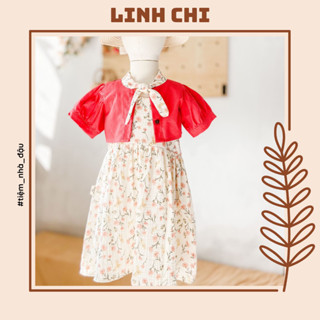 [Tiệm nhà Đậu] Linh Chi - Đầm xô muslin bé gái thiết kế