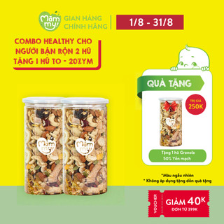  Combo siêu healthy cho mẹ bé 2 hũ granola Mămmy siêu hạt không có đường, 1kg