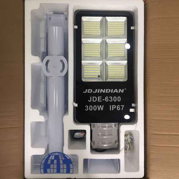 Đèn Năng Lượng Mặt Trời 300W JDE-6300 NEW Pin 40,000mah Chính Hãng JinDian, đèn bàn chải, đèn đường NLMT