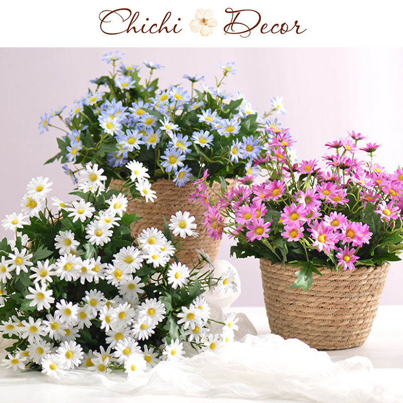 Hoa giả - cụm hoa cúc hoạ mi cao cấp 1 cụm 20-22 bông nhỏ (35cm) decor, trang trí nhà cửa