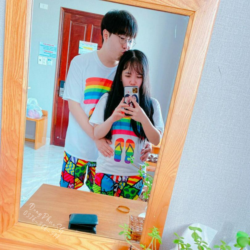 Đồ đi biển nam nữ set nguyên bộ gồm áo thun và quần short có thể mặc gia đình hội nhóm hay cặp đôi DDB46 | DONGPHUCSG