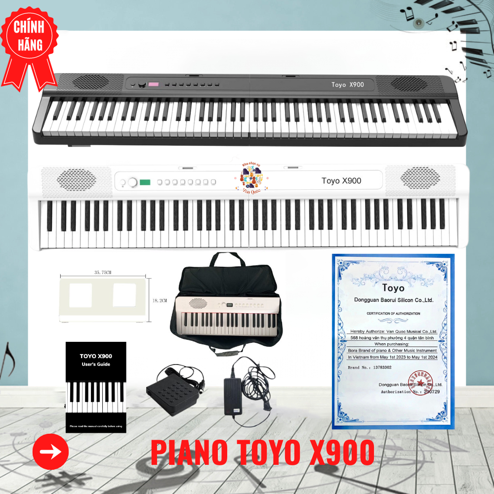 Đàn Piano Điện Toyo X900 Gấp Gọn -88 Phím Nặng Cảm Lực - Kết Nối Bluetooth + Tai Phone