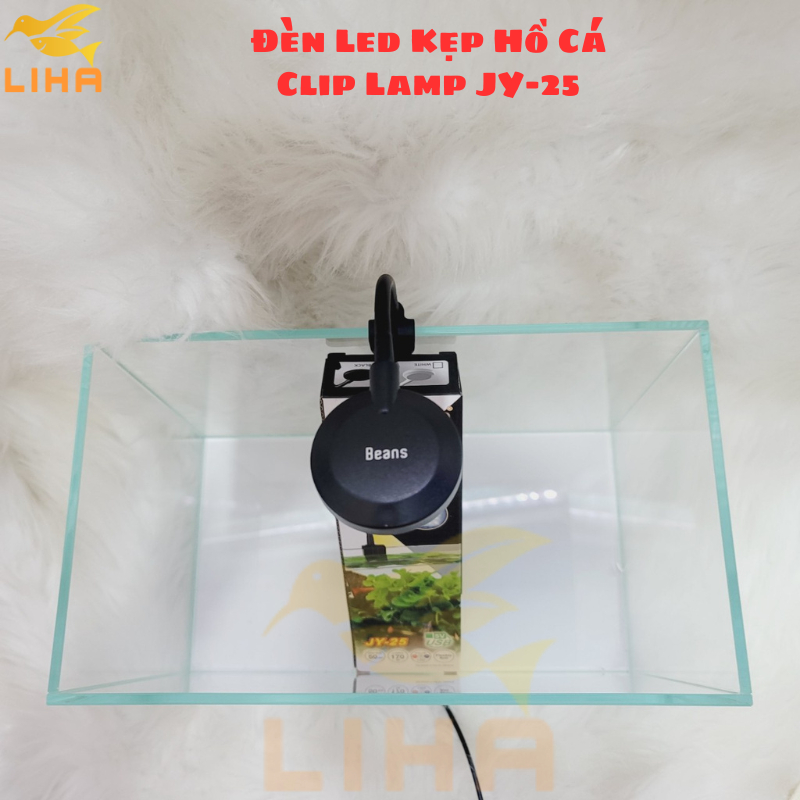 Đèn Led Kẹp Hồ Cá Bể Tròn Mini Màu Trắng Clip Lamp JY-25 Cho Hồ 25cm