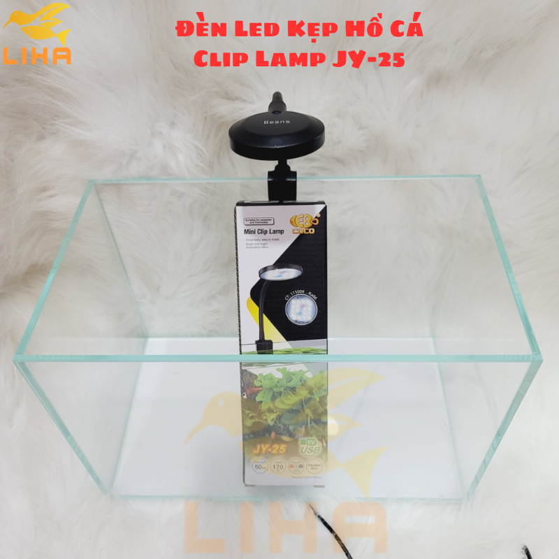 Đèn Led Kẹp Hồ Cá Bể Tròn Mini Màu Trắng Clip Lamp JY-25 Cho Hồ 25cm