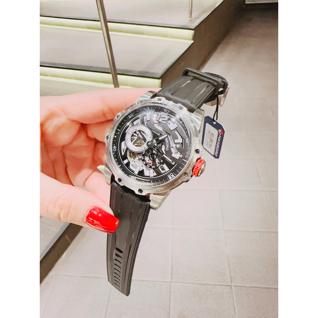 Đồng Hồ Nam Hanboro HBR 8853 Silicone Strap, Máy Automatic , Size 46mm
