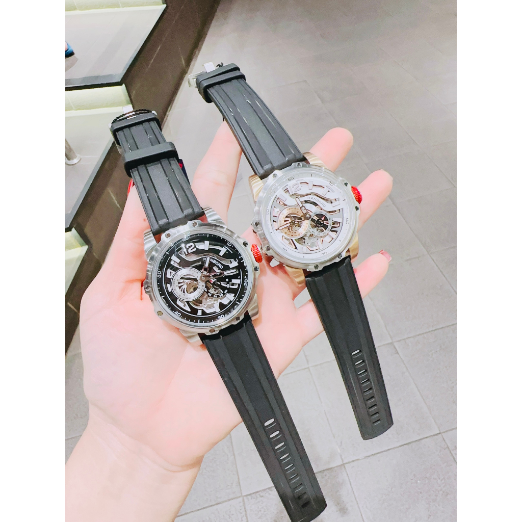 Đồng Hồ Nam Hanboro HBR 8853 Silicone Strap, Máy Automatic , Size 46mm