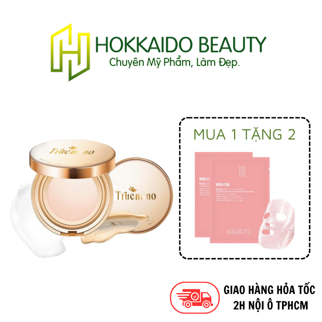 Phấn Nước Cushion che khuyết điểm, Dưỡng trắng, Chống nắng SPF 50 /PA++, Đa Sinh Học TRUENANO